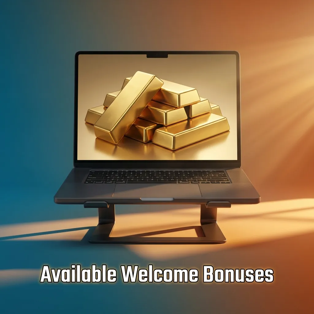 Table comparing welcome bonus options including sports, casino, and live casino with percentages, amounts, and requirements