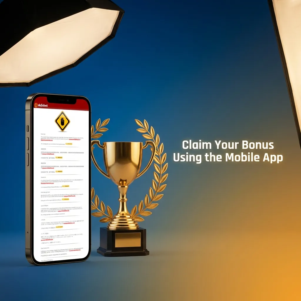 Mobile app interface showing bonus claim process with download, login, and promotions section steps