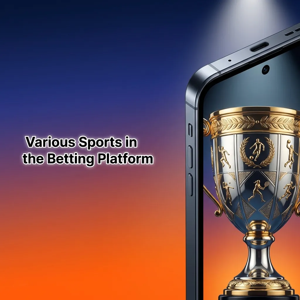 Mobile betting platform showing various sports options including cricket, football, tennis, basketball, and eSports