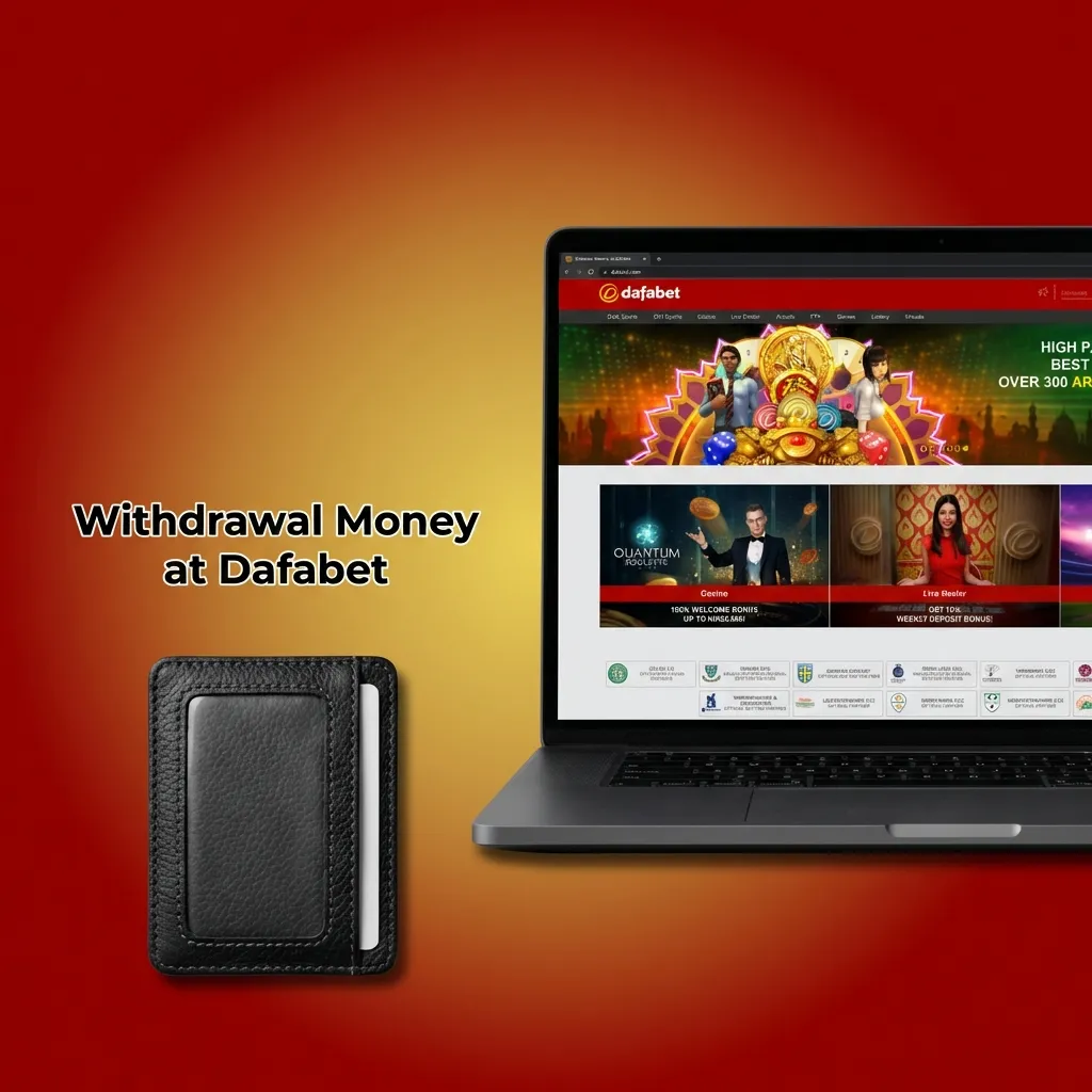 Dafabet withdrawal process showing account dashboard navigation and payment method selection steps